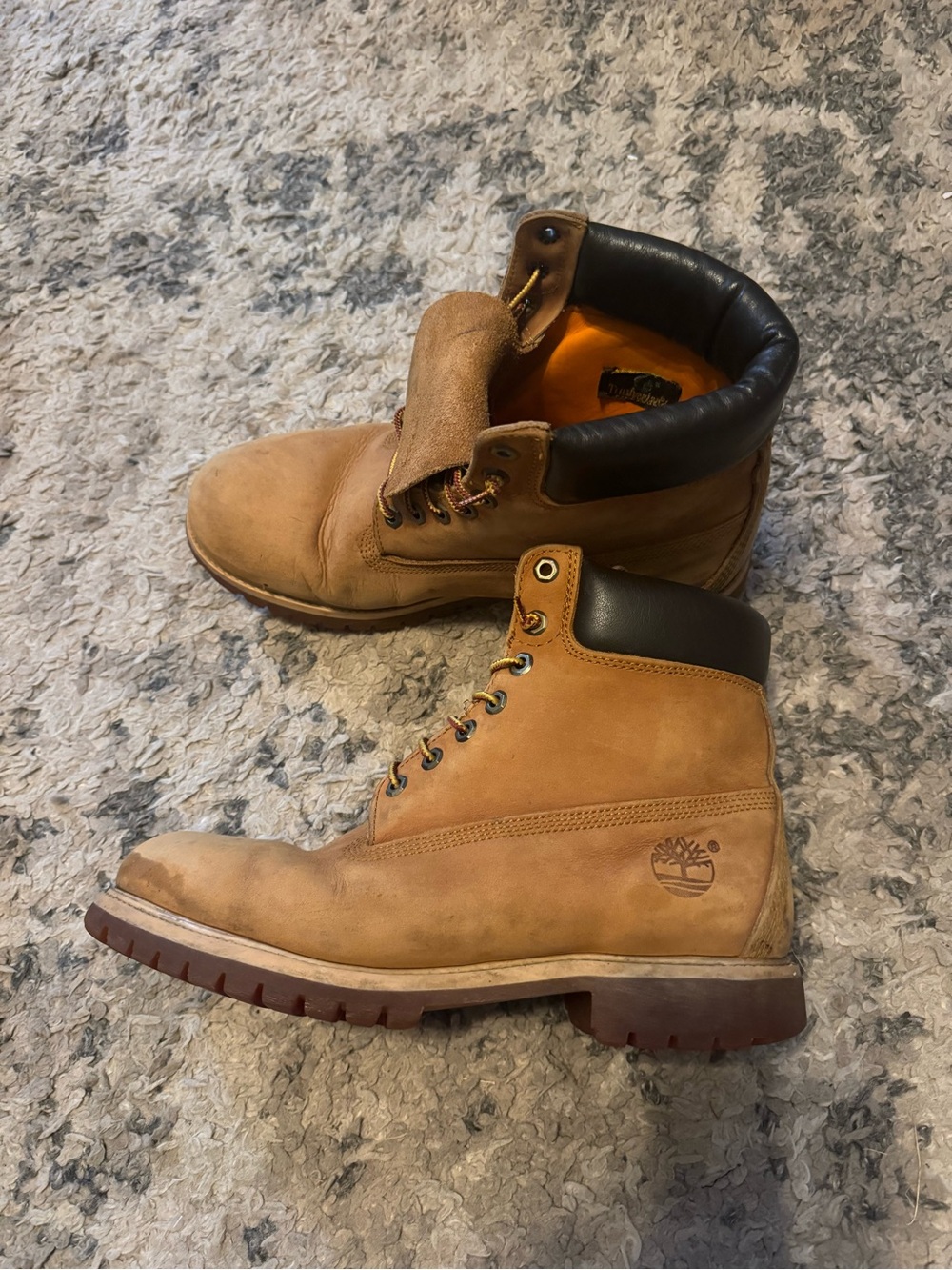Timberland Men's Wheat Nubuck Work Boots with Black Collar
